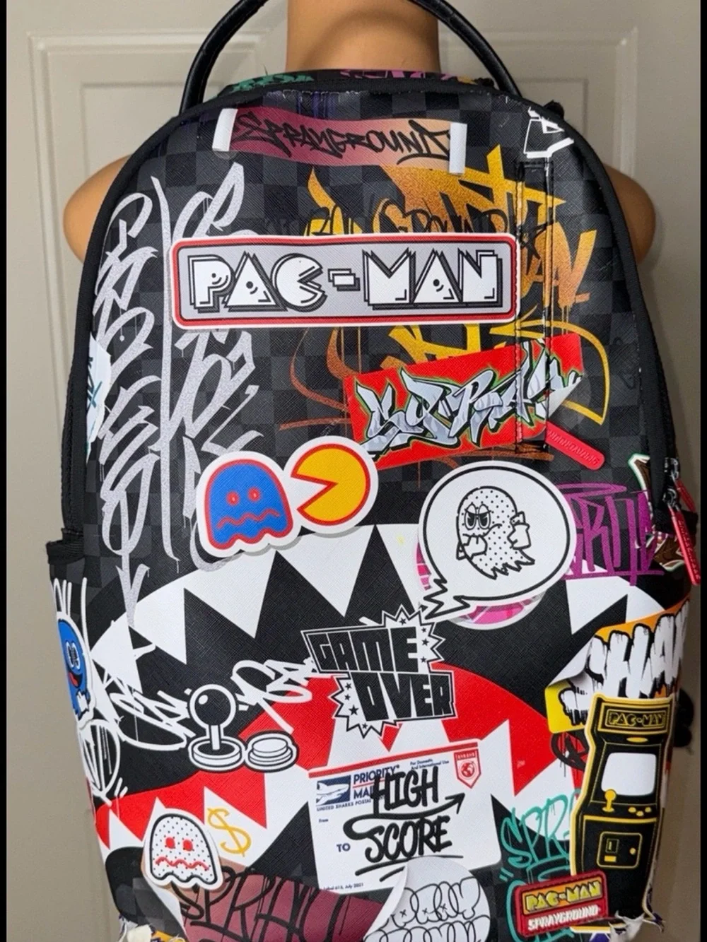Pac-Man Graphic Black sprayground Backpack